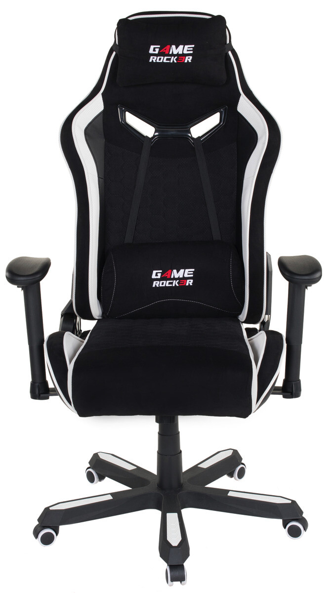 Gaming-Sessel Game-Rocker schwarz weiß Kunstleder Microfaser