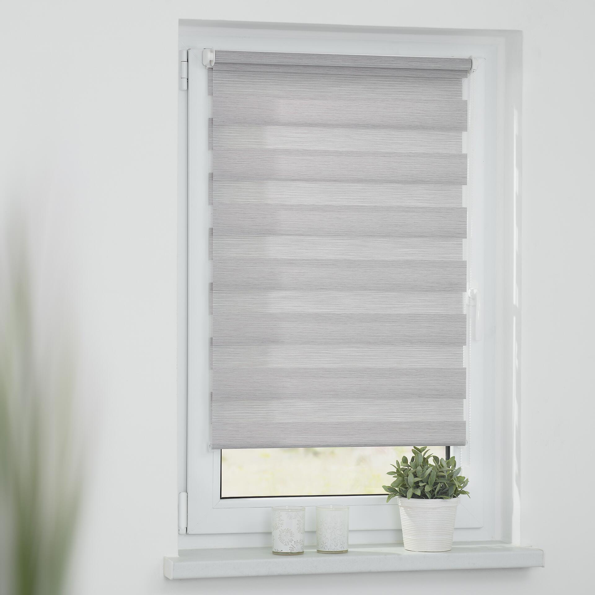 LICHTBLICK Doppelrollo Duo meliert hellgrau B/L: ca. 70x150 cm