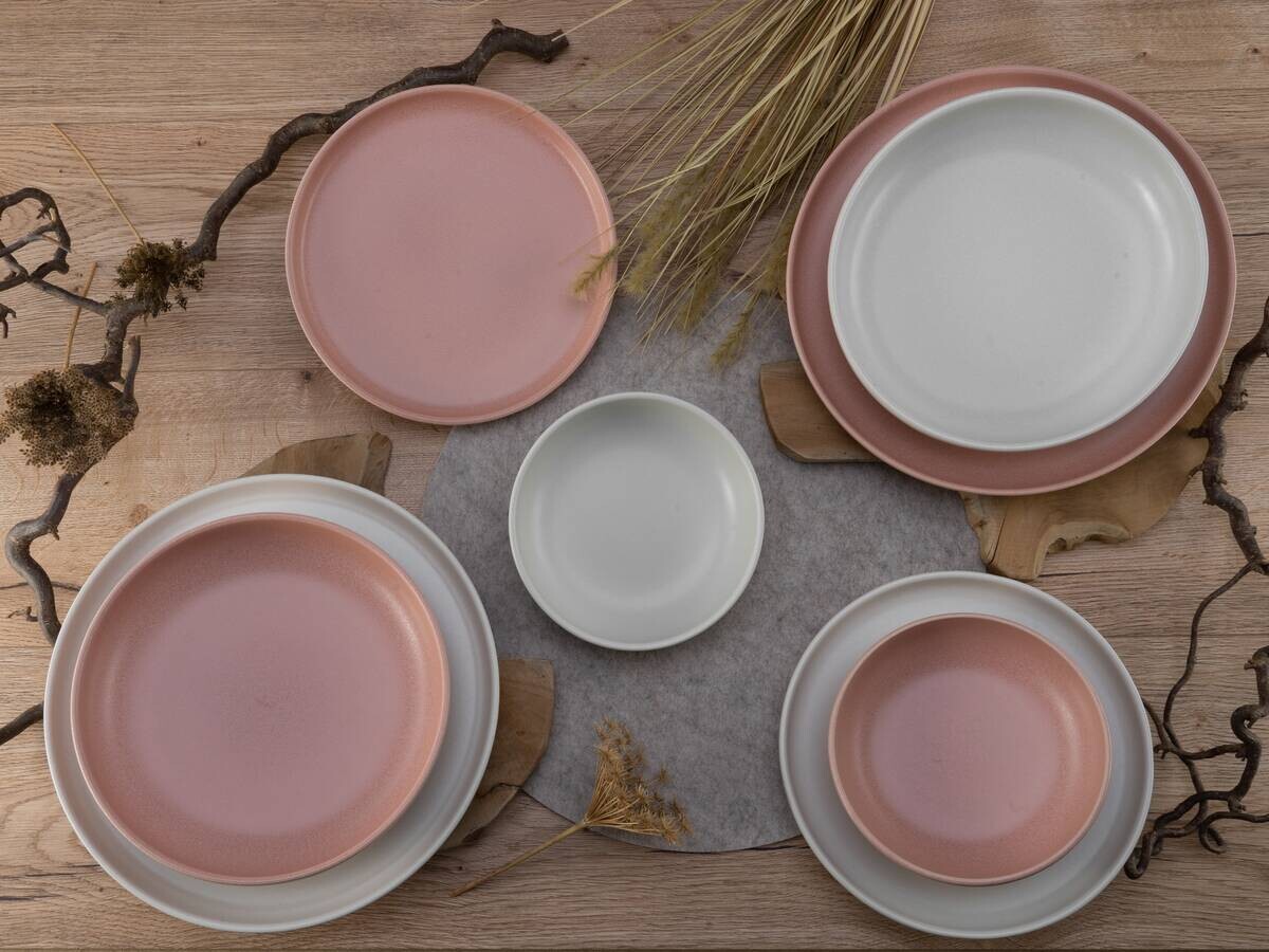 CreaTable Tafelservice Uno Rusty rosé Steinzeug 8 tlg.