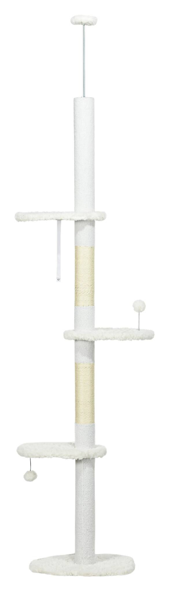 PawHut Kratzbaum weiß Spanplatte B/H/L: ca. 32x255x48 cm