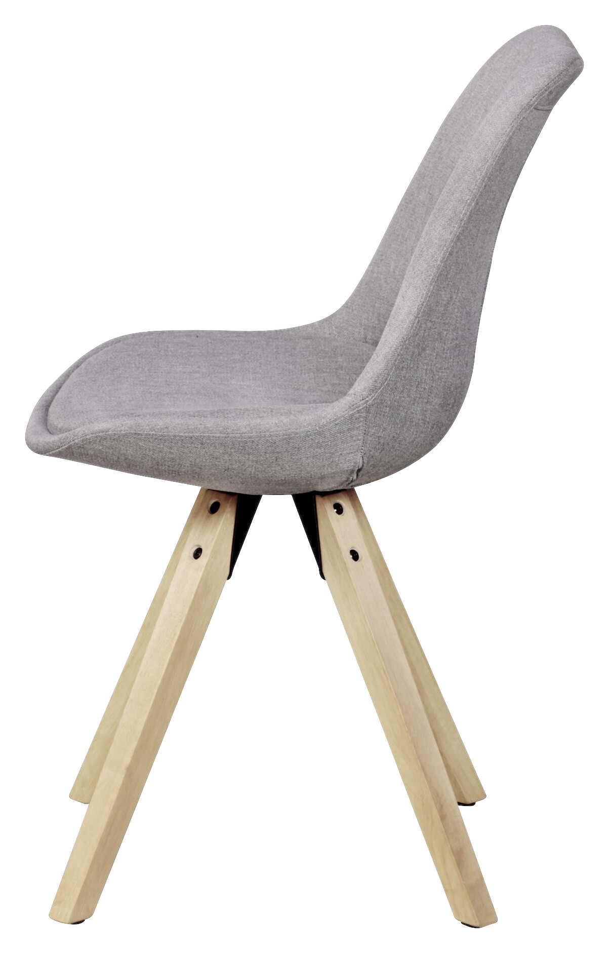 Stuhl 2er-Set hellgrau natur Stoff Echtholz B/H/T: ca. 49x87x52 cm