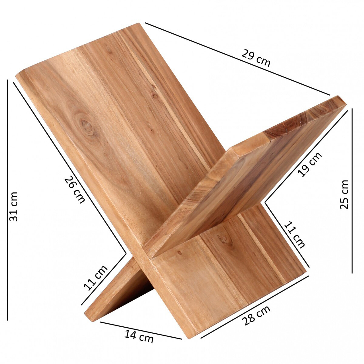 Zeitungsständer natur Akazie B/H/T: ca. 29x31x28 cm