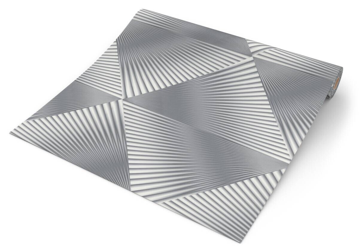 Erismann Vliestapete 3D-Optik grau weiß B/L: ca. 53x1005 cm