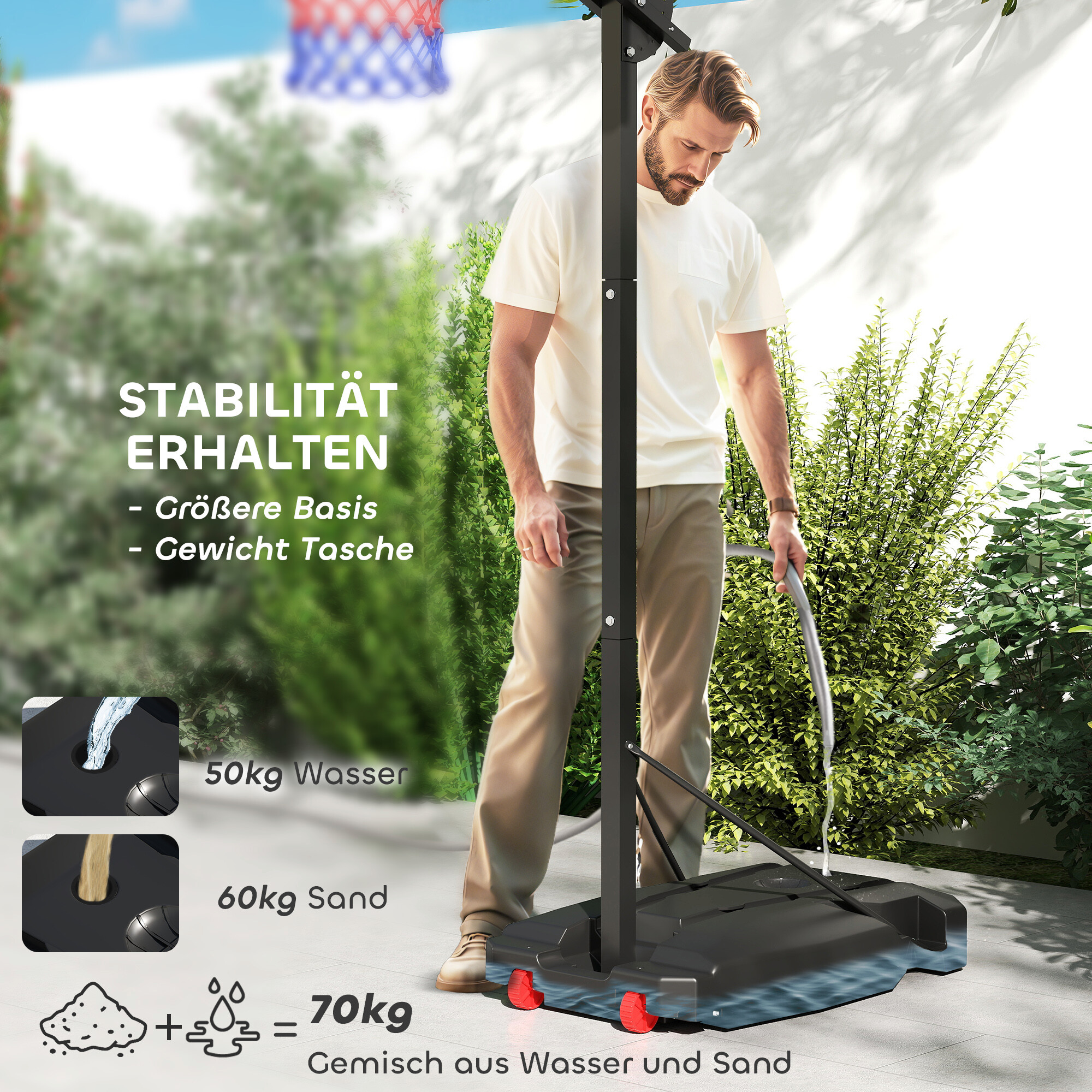 AIYAPLAY Kinder Basketballkorb rot B/H/L: ca. 2x310x83 cm