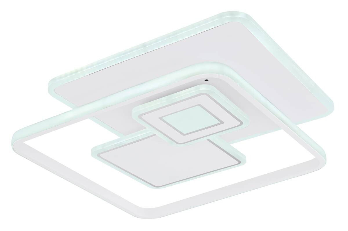 GLOBO Deckenleuchte weiß Metall Aluminium Acryl B/H/T: ca. 50,3x6x50,3 cm 1 Brennstellen