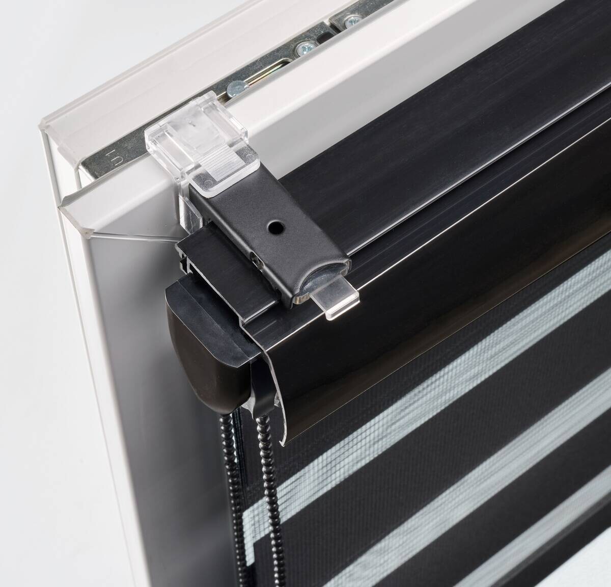 Boviva Doppelrollo mit Blende Black schwarz B/L: ca. 45x160 cm