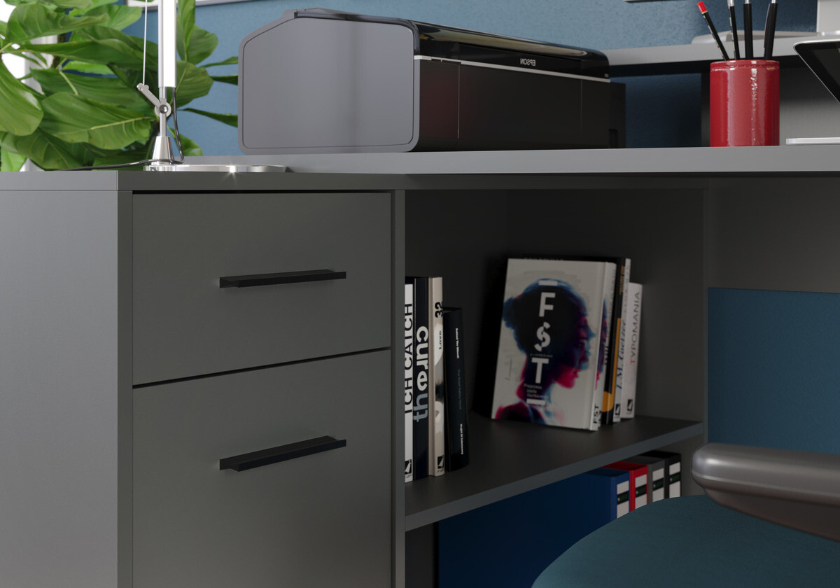 Schreibtisch Gamer anthrazit matt B/H/T: ca. 160x92x115 cm