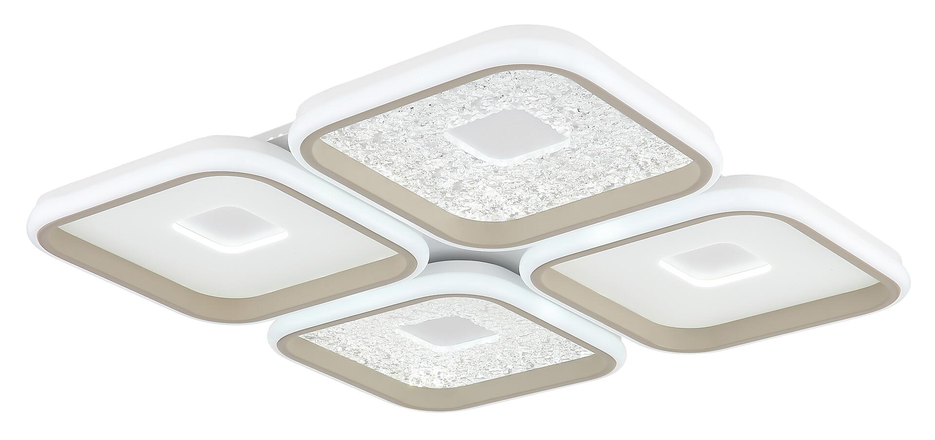 GLOBO LED-Deckenleuchte weiß Opal sand Metall Kunststoff B/H/L: ca. 54x7,8x54 cm 1 Brennstellen