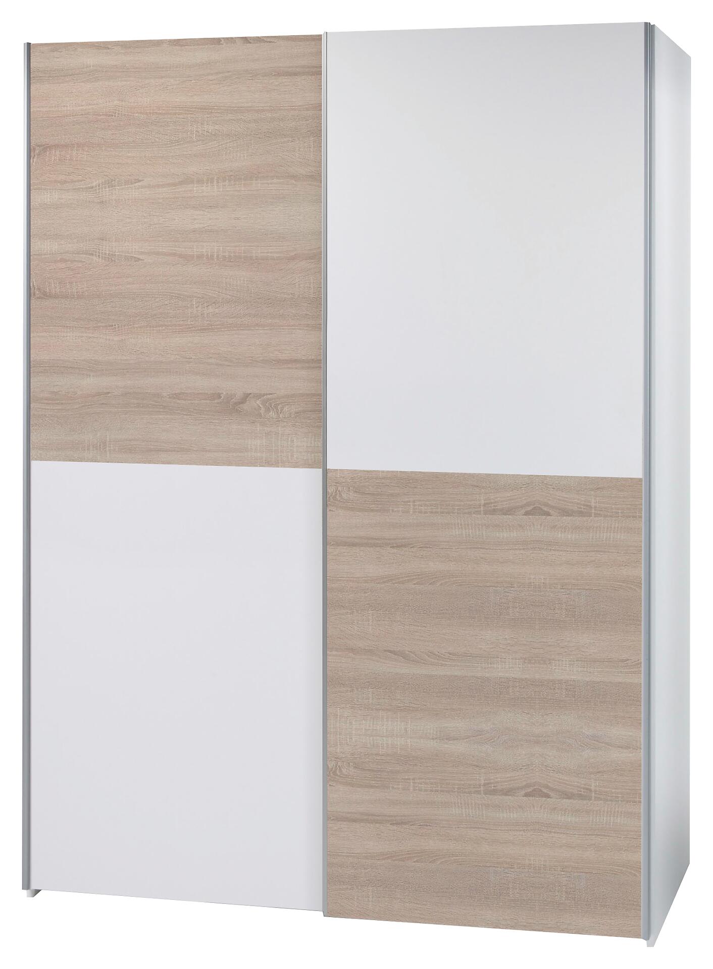 Schwebetürenschrank Time weiß Eiche Sonoma Nachbildung B/H/T: ca. 170x195x59 cm Schwebetürenschrank Time weiß Eiche Sonoma Nachbildung B/H/T: ca. 170x195x59 cm