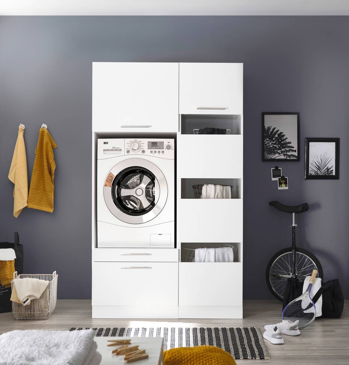 Respekta Hauswirtschaftsraum-Set Clara weiß matt B/H/T: ca. 117,4x200x67,6 cm