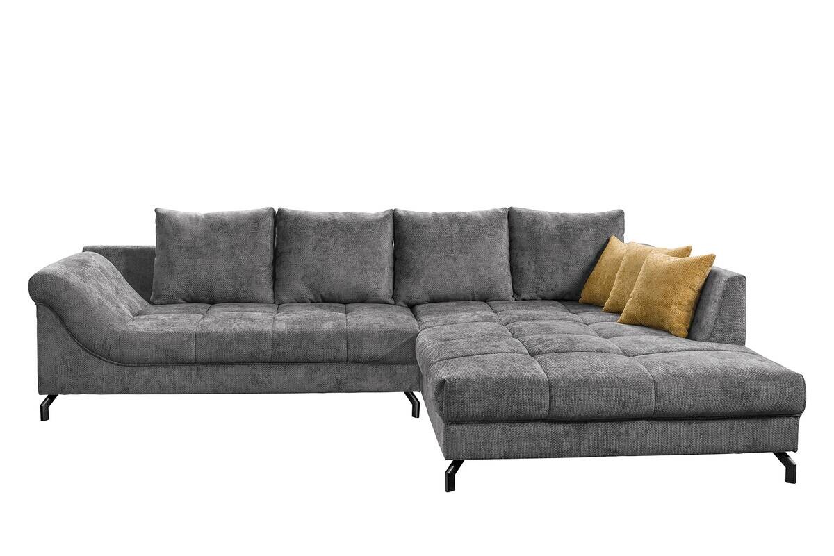 Ecksofa grau Microfaser B/H/T: ca. 306x92x203 cm