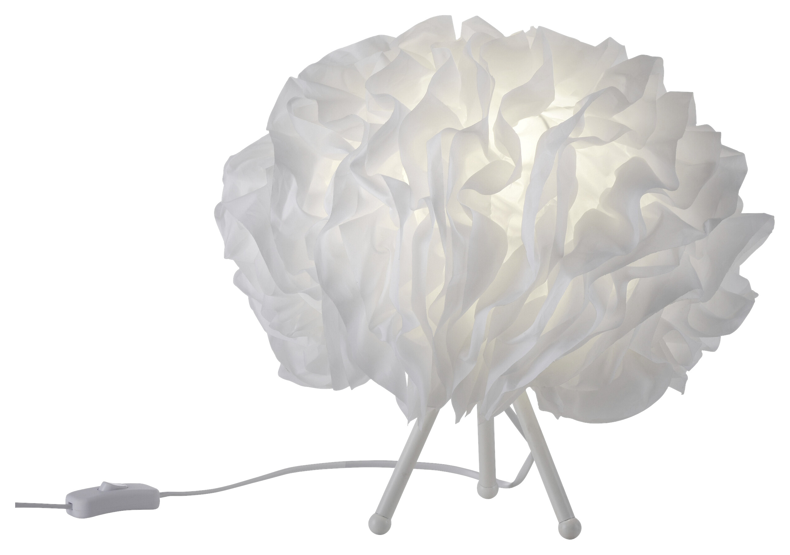 Just Light Smarte Tischleuchte PN11211-16 Naomi weiß Eisen Kunststoff Stoff H/D: ca. 30x35 cm E27 1 Brennstellen