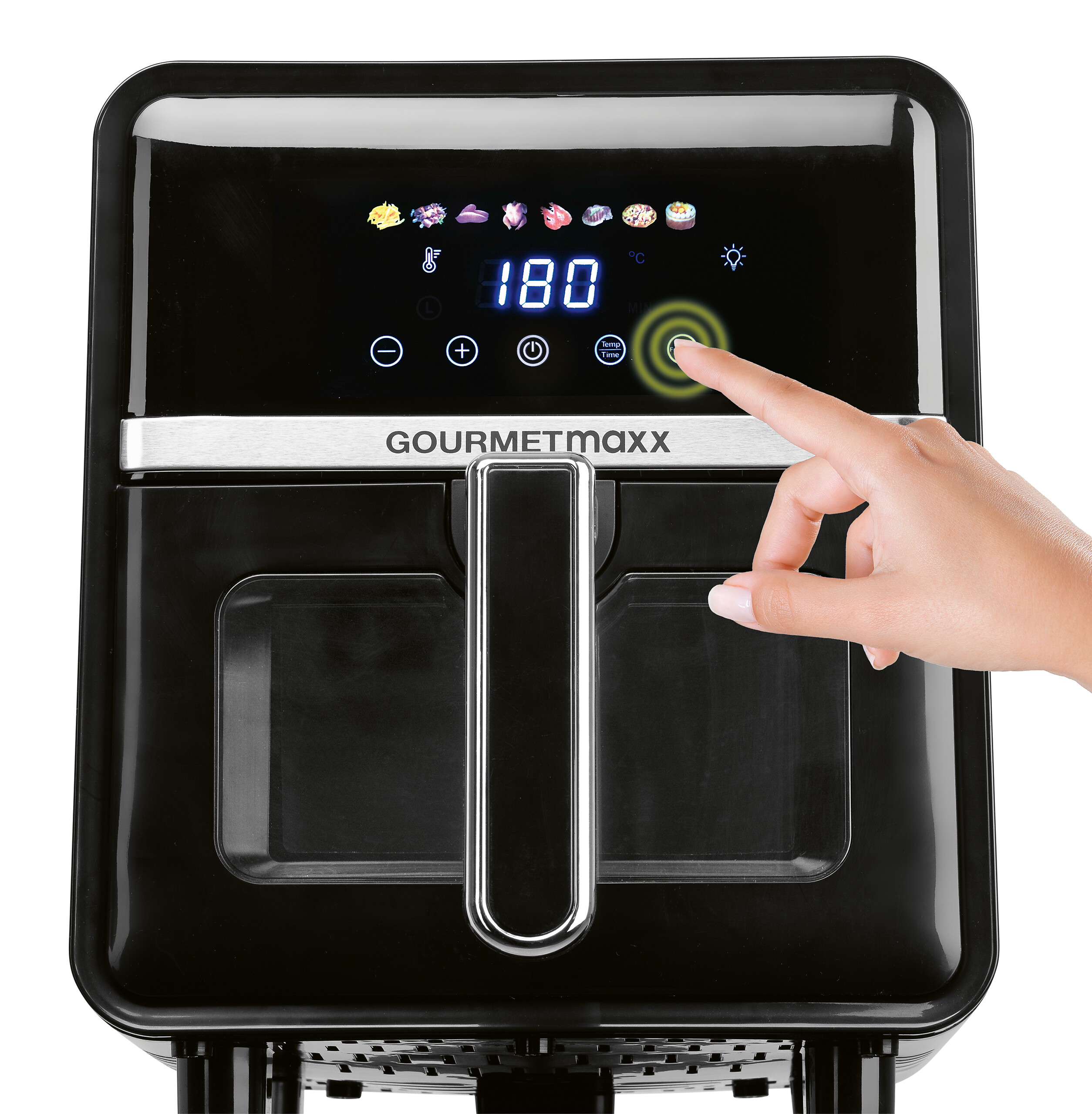 GOURMETmaxx Heißluftfritteuse 16539 schwarz Edelstahl B/H/L: ca. 25x30x36,5 cm ca. 5 l