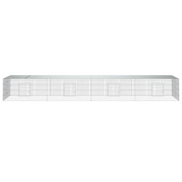 vidaXL Kaninchenkäfig silber Eisen B/H/L: ca. 109x54x433 cm