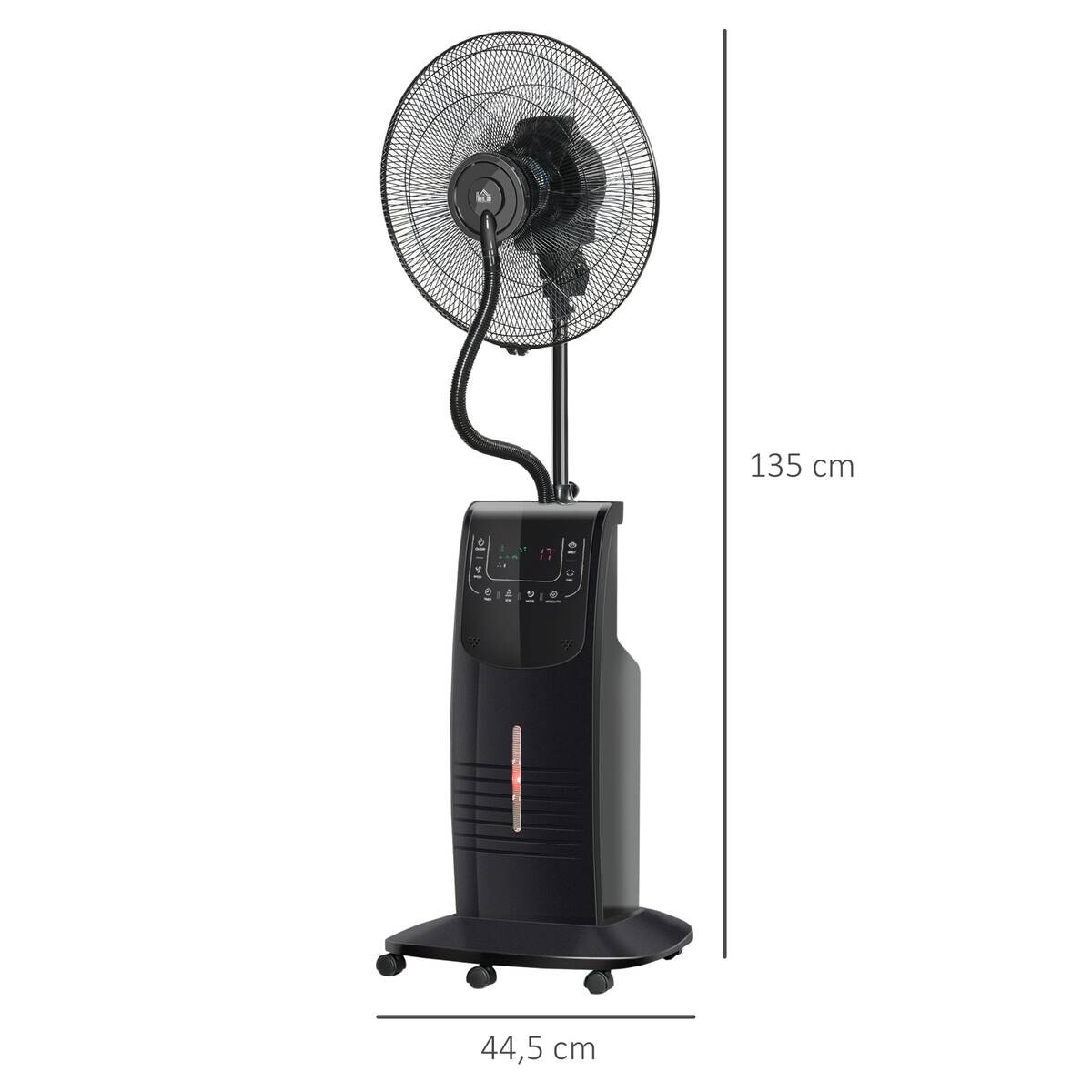 HOMCOM Ventilator schwarz Polypropylen Edelstahl Kunststoff B/H/L: ca. 44,5x44,5x135 cm
