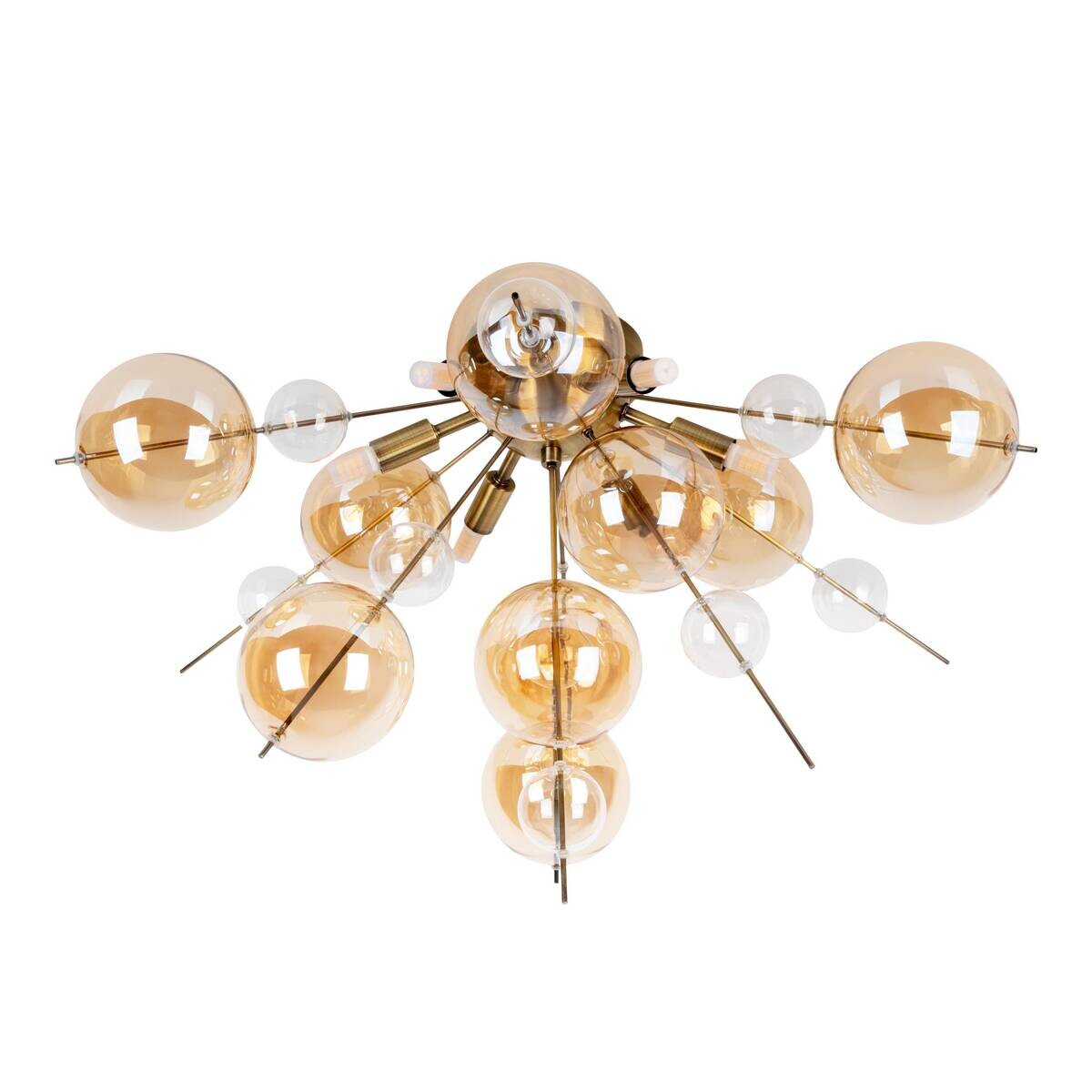 Näve Leuchten Deckenleuchte amber Glas Metall B/H/T/D: ca. 57x38x57x57 cm G9 6 Brennstellen