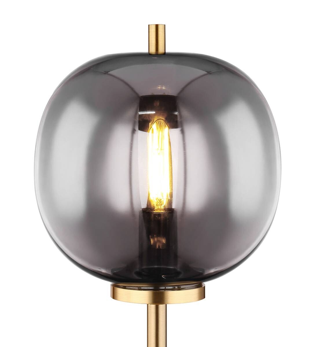 GLOBO Tischleuchte messing Metall Glas H/D: ca. 45x18,5 cm 1 Brennstellen