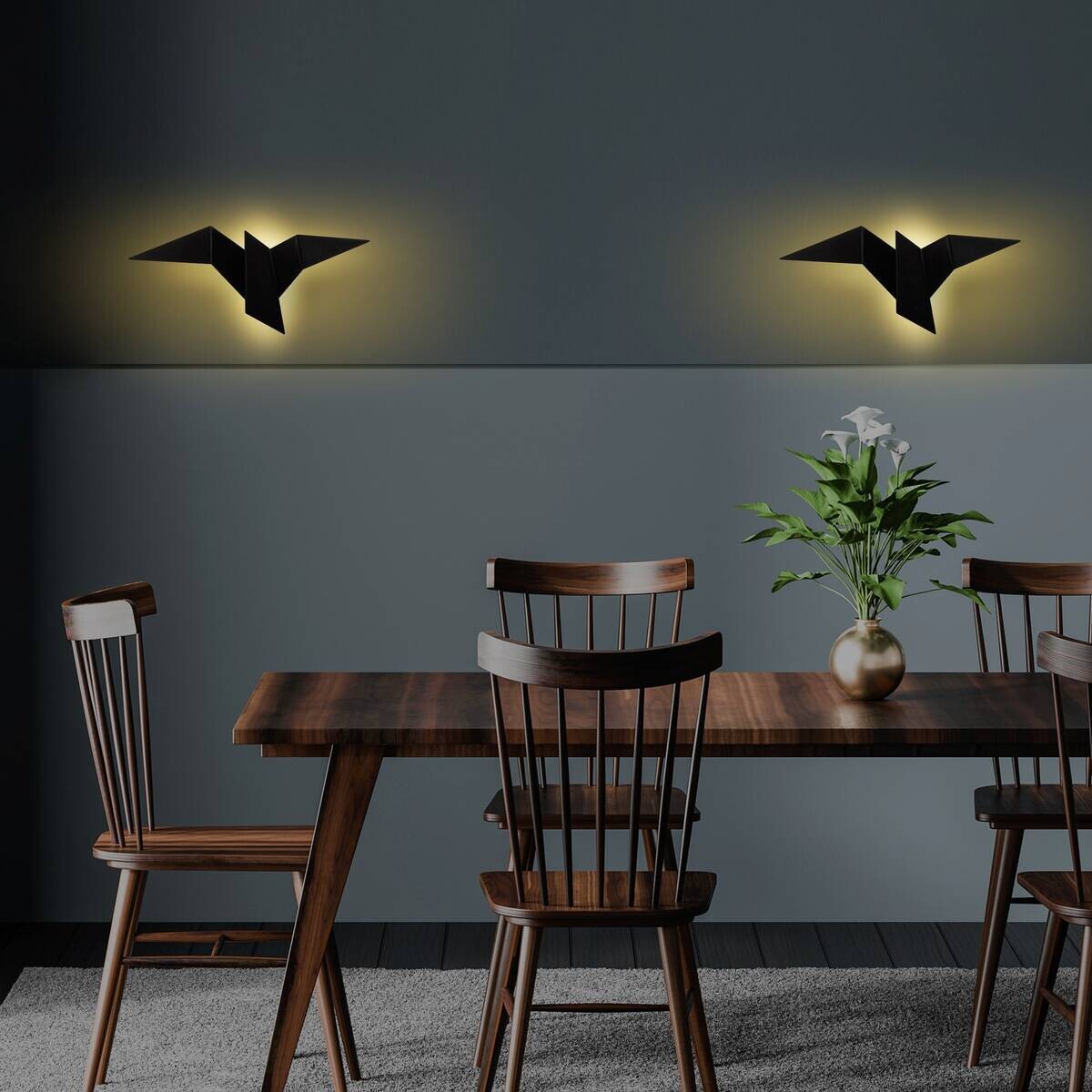 Opviq Wandleuchte 119FRS1145 schwarz Metall B/H/L: ca. 24x14x56 cm 1 Brennstellen