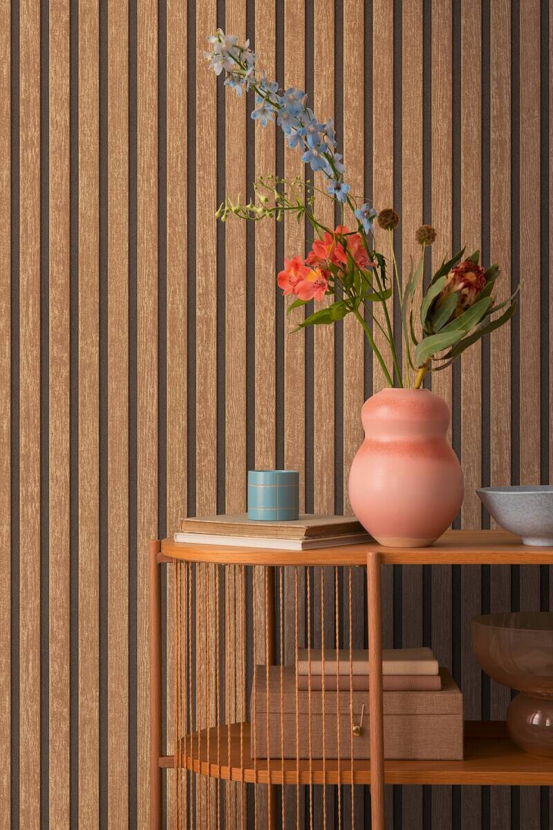 Vliestapete Akustikpaneel braun B/L: ca. 53x1005 cm
