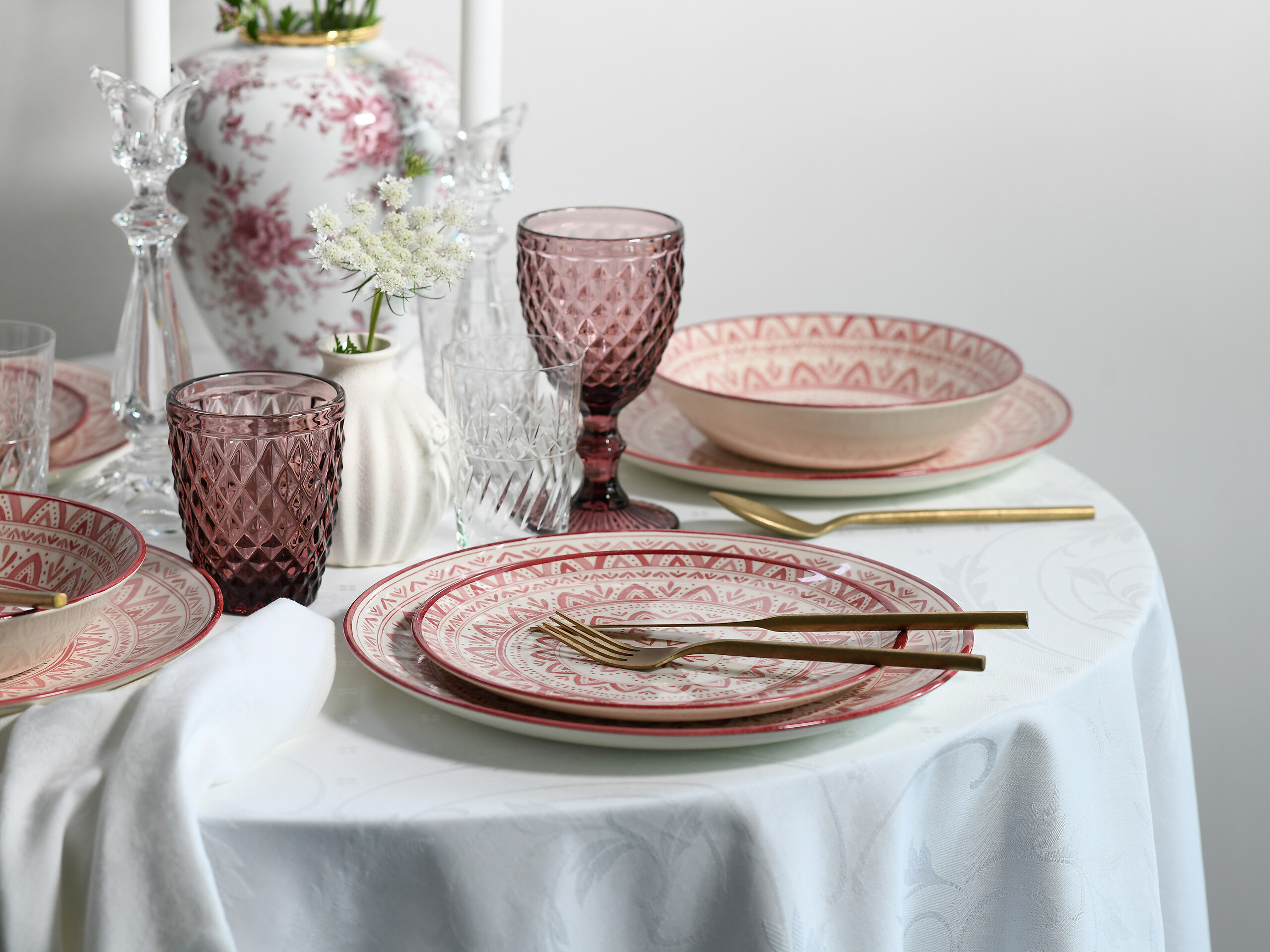 CreaTable Tafelservice Mexico rot Steingut 18 tlg.