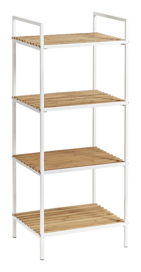 Standregal weiß Bambus B/H/T: ca. 39x95x33 cm