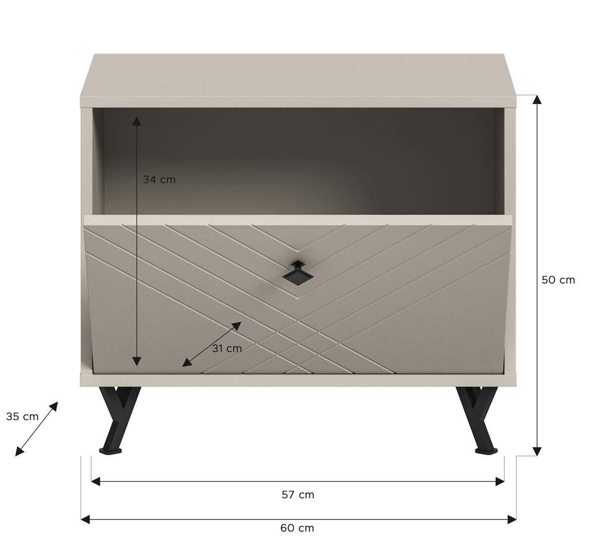 Sitzbank NOTES sandbeige sandbeige matt B/H/T: ca. 60x50x35 cm