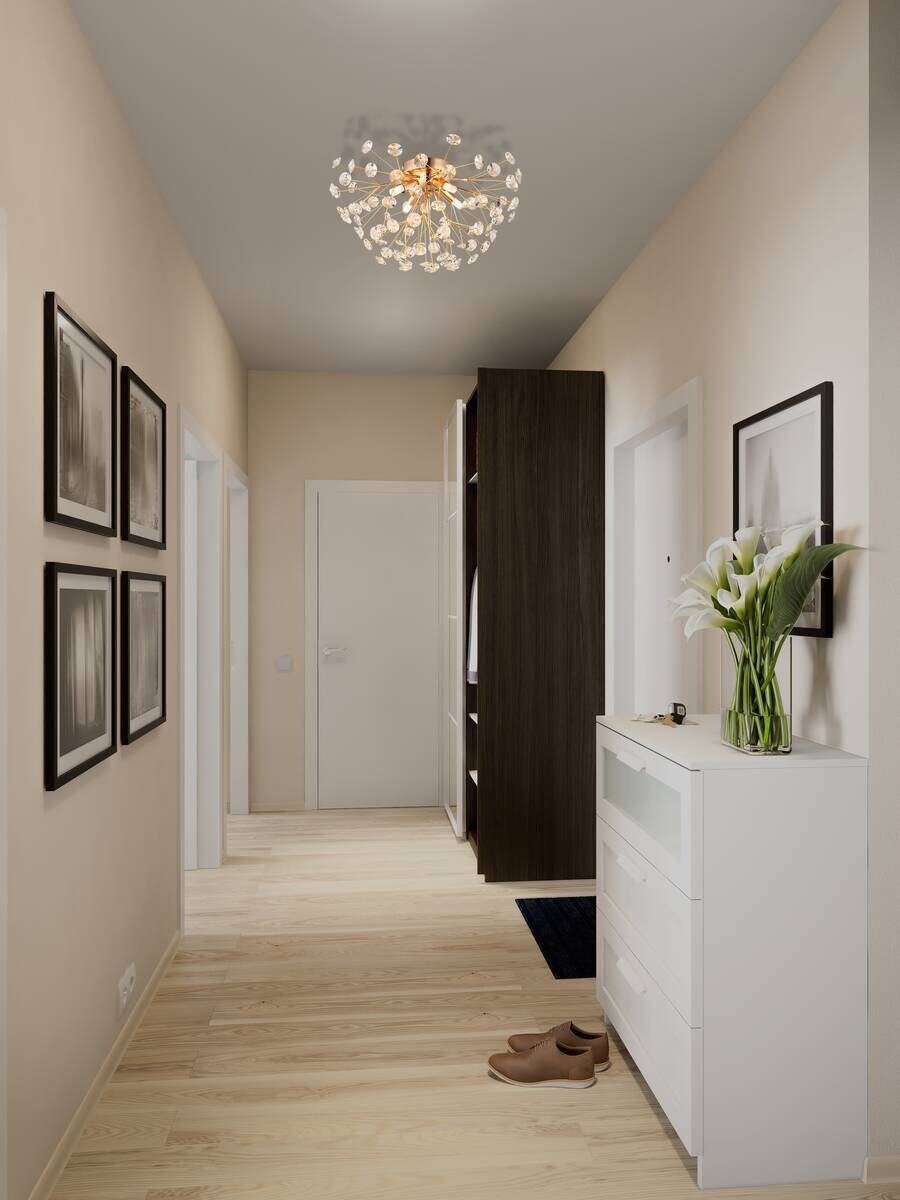 GLOBO LED-Deckenleuchte gold klar Metall H/D: ca. 25x45 cm 4 Brennstellen