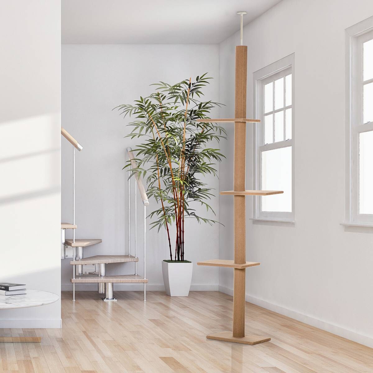 PawHut Kratzbaum braun Spanplatte B/H/L: ca. 27x228x43 cm