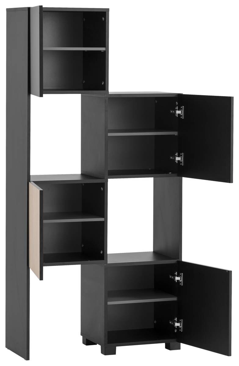 Regal Alexa schwarz matt B/H/T: ca. 76x165,1x33,1 cm