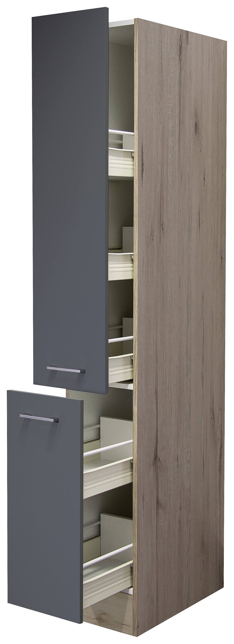 Apothekerschrank Morena grau matt B/H/T: ca. 30x200x57 cm