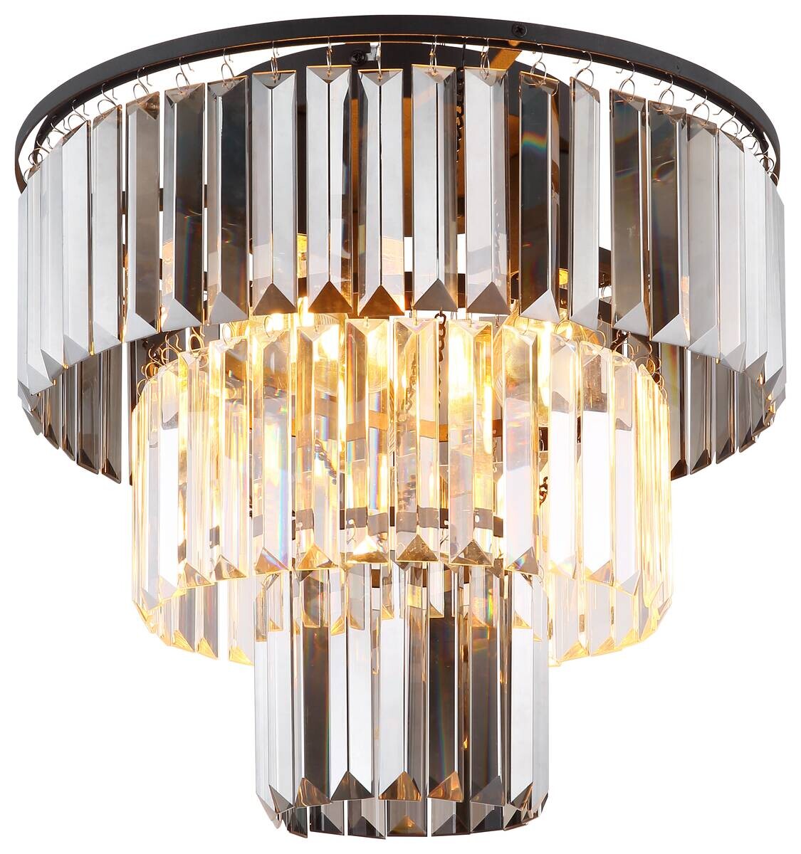 GLOBO Deckenleuchte Naxis schwarz Metall Glas H/D: ca. 33x40 cm E27 3 Brennstellen