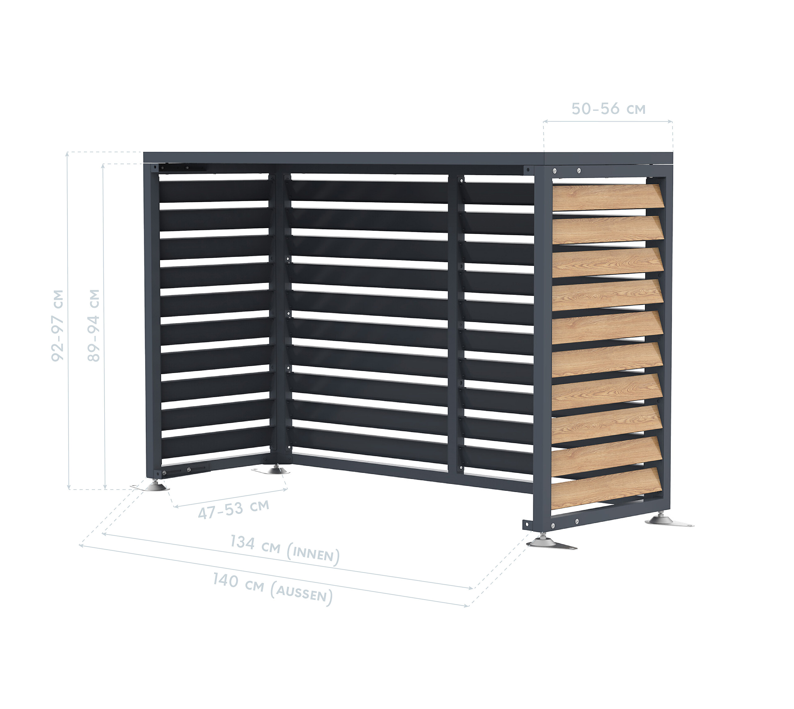 Westmann Verkleidung Wärmepumpe Boxa Holzoptik B/H/L: ca. 140x97x56 cm