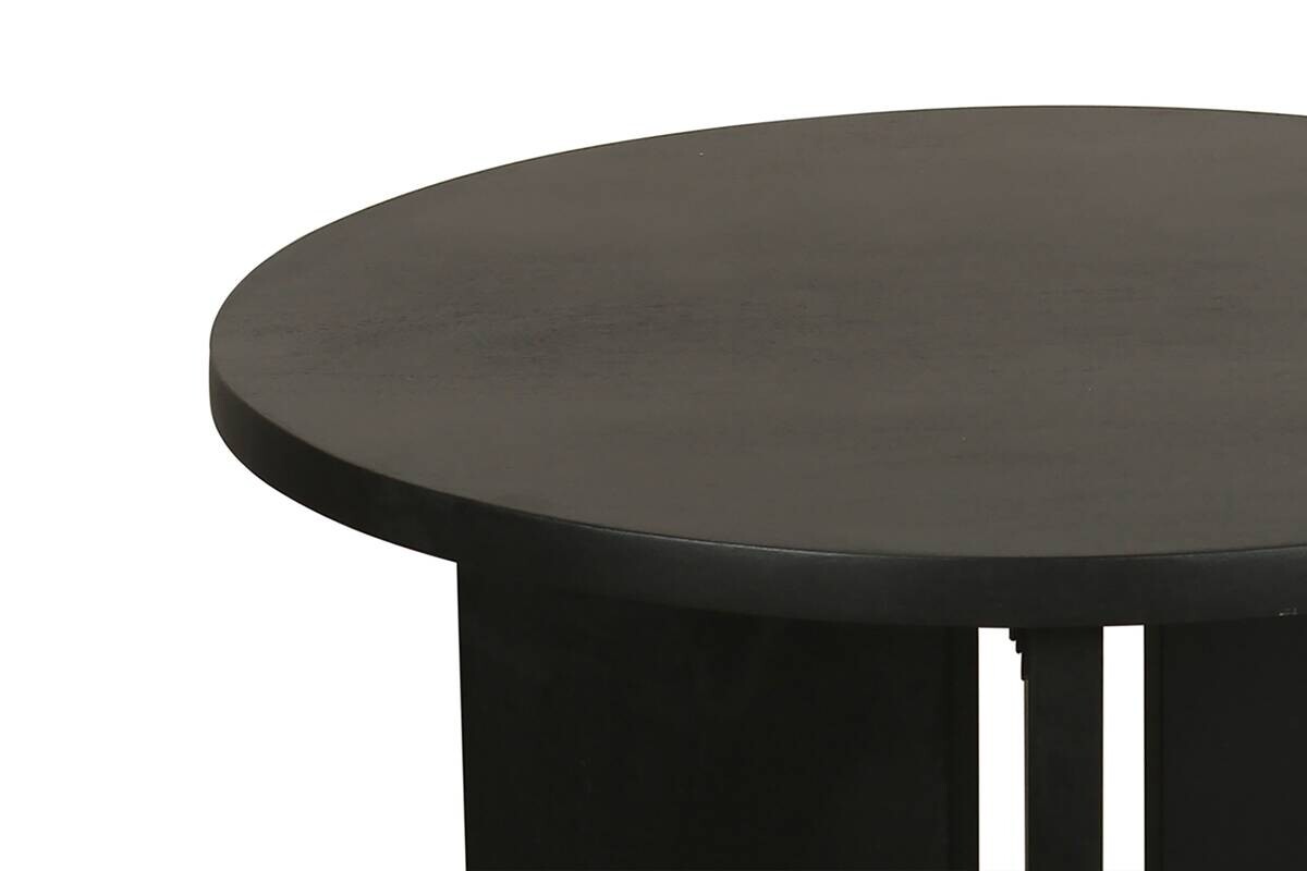 Beistelltisch ROUND schwarz lackiert Akazie H/D: ca. 41x60 cm