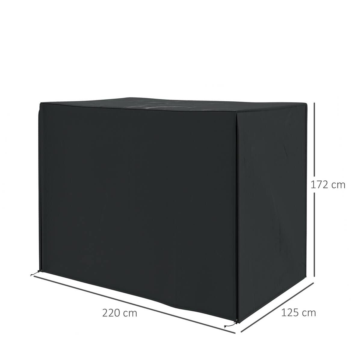 Outsunny Hollywoodschaukel-Abdeckung schwarz Polyester-Mischgewebe B/H/L: ca. 125x172x220 cm