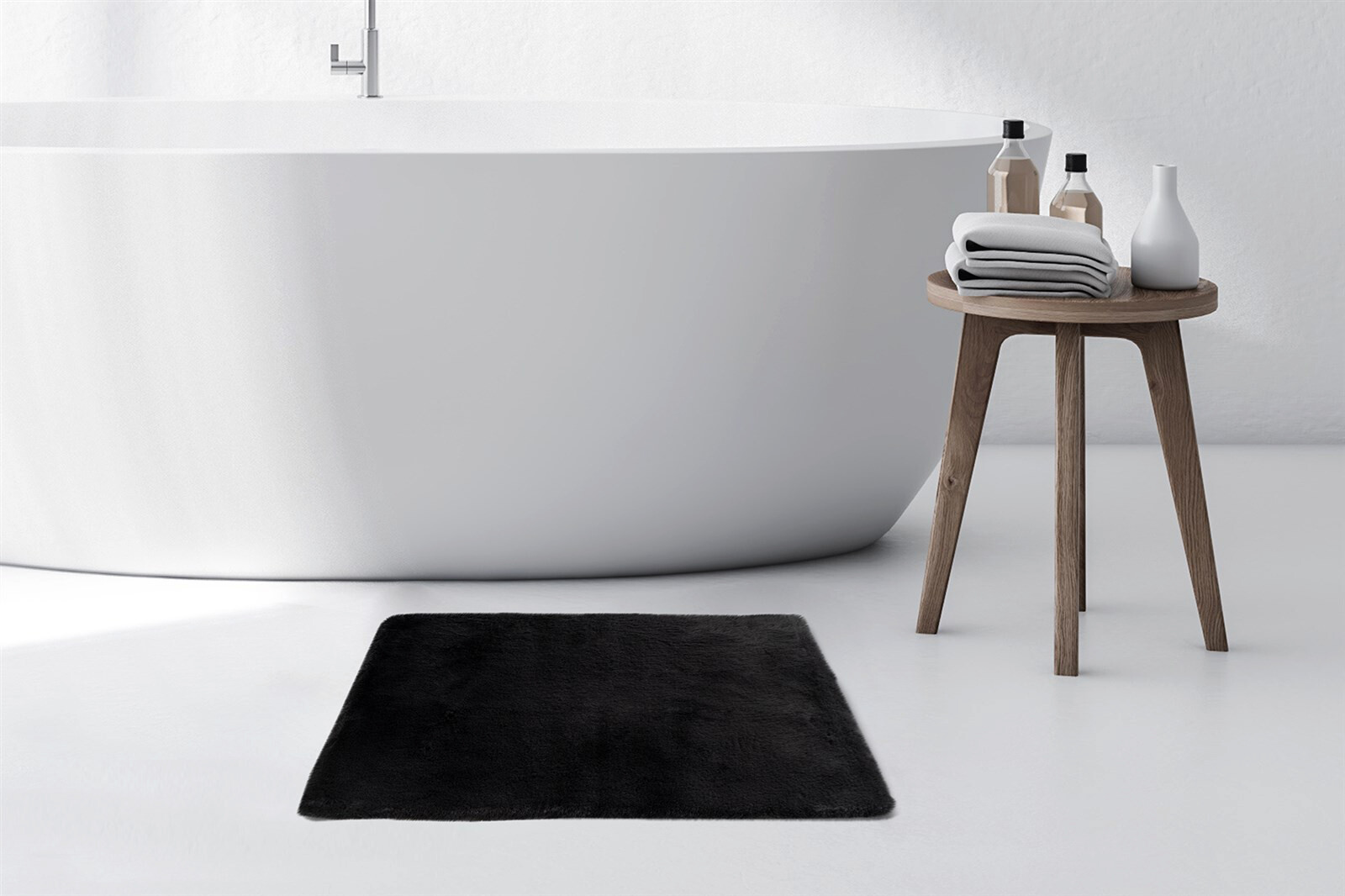 Kayoom Hochflorteppich Badematte Rabbit 125 dunkelgrau B/H/L: ca. 50x3,5x90 cm