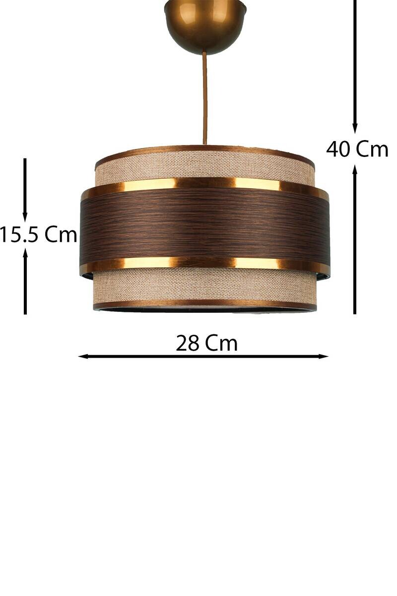 Opviq Pendelleuchte braun Kunststoff Stoff B/T/L: ca. 28x28x28 cm E27 1 Brennstellen