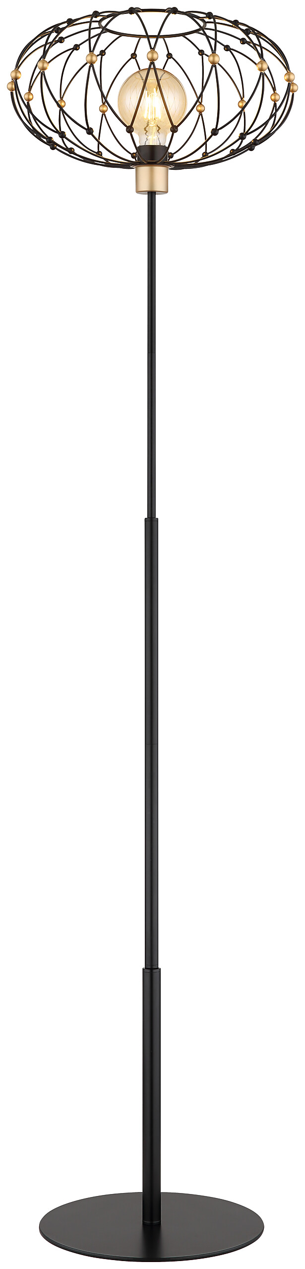 GLOBO Stehleuchte mattschwarz Metall H/D: ca. 162x40 cm E27 1 Brennstellen