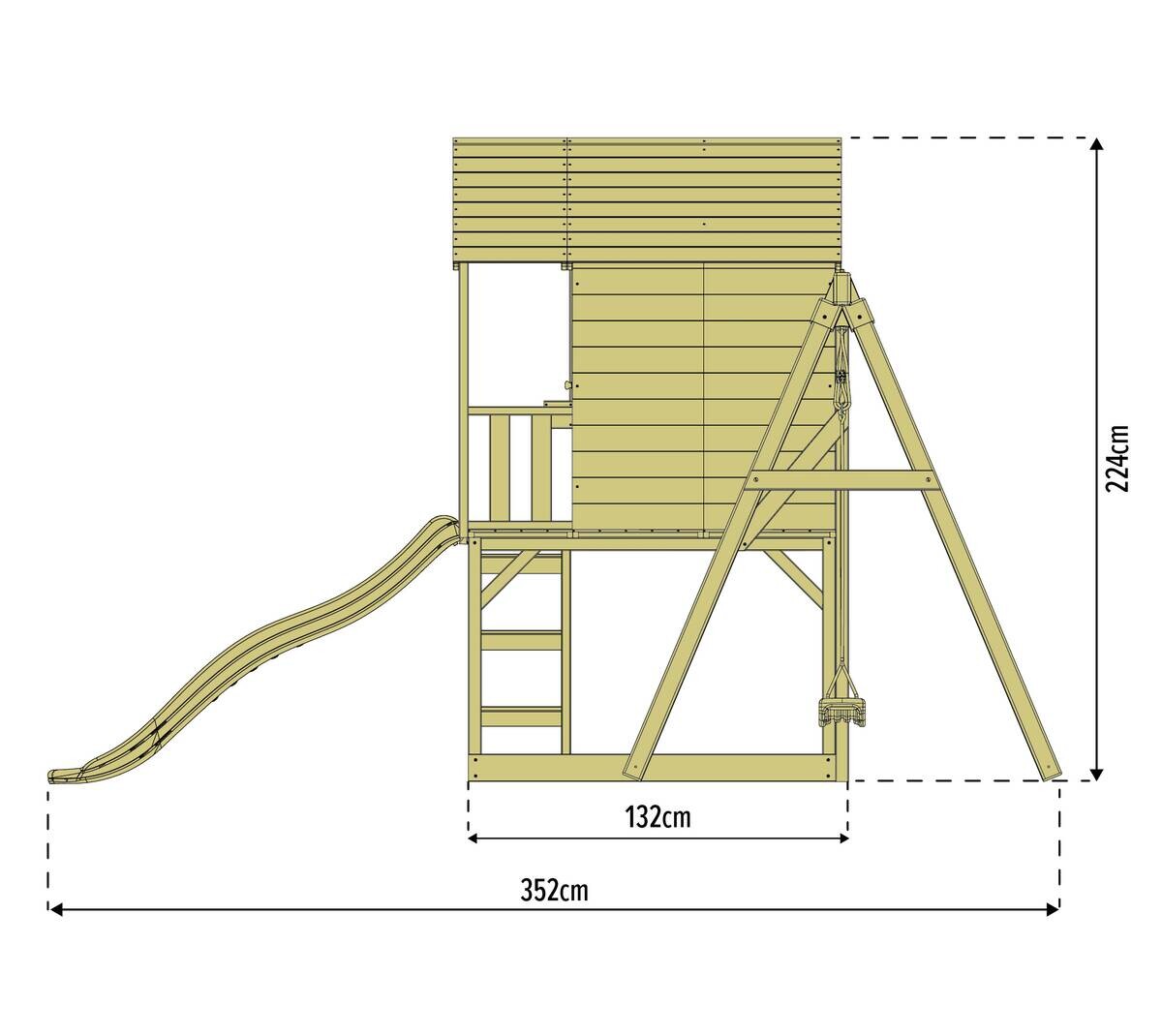 Zwerkules Spielhaus Valli weiß B/H/L: ca. 280x224x352 cm