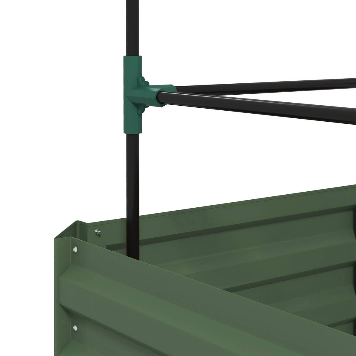 Outsunny Hochbeet grün Edelstahl B/H/L: ca. 61x61x140 cm