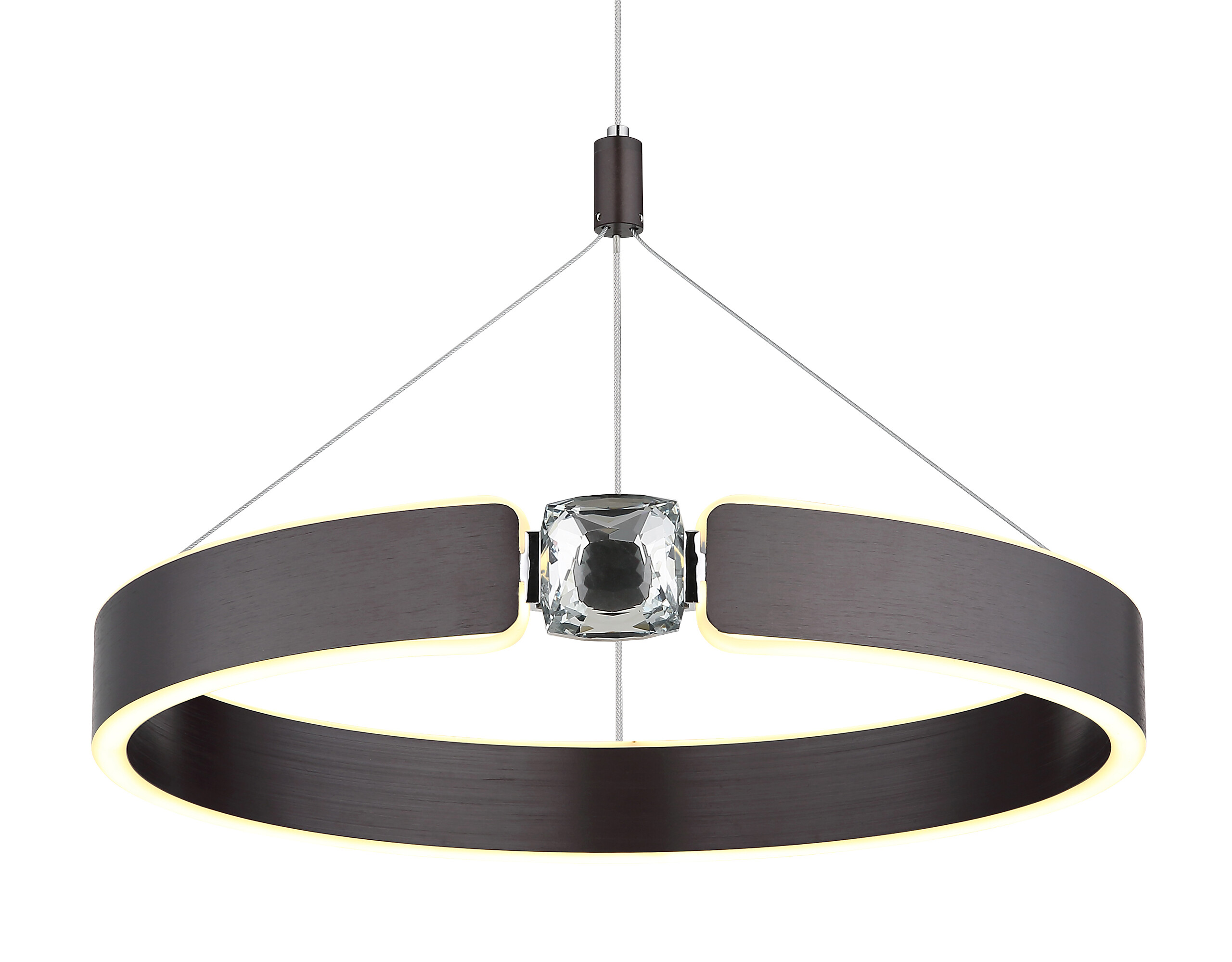 GLOBO LED-Pendelleuchte bronze Opal Metall Acryl H/L: ca. 125x40 cm