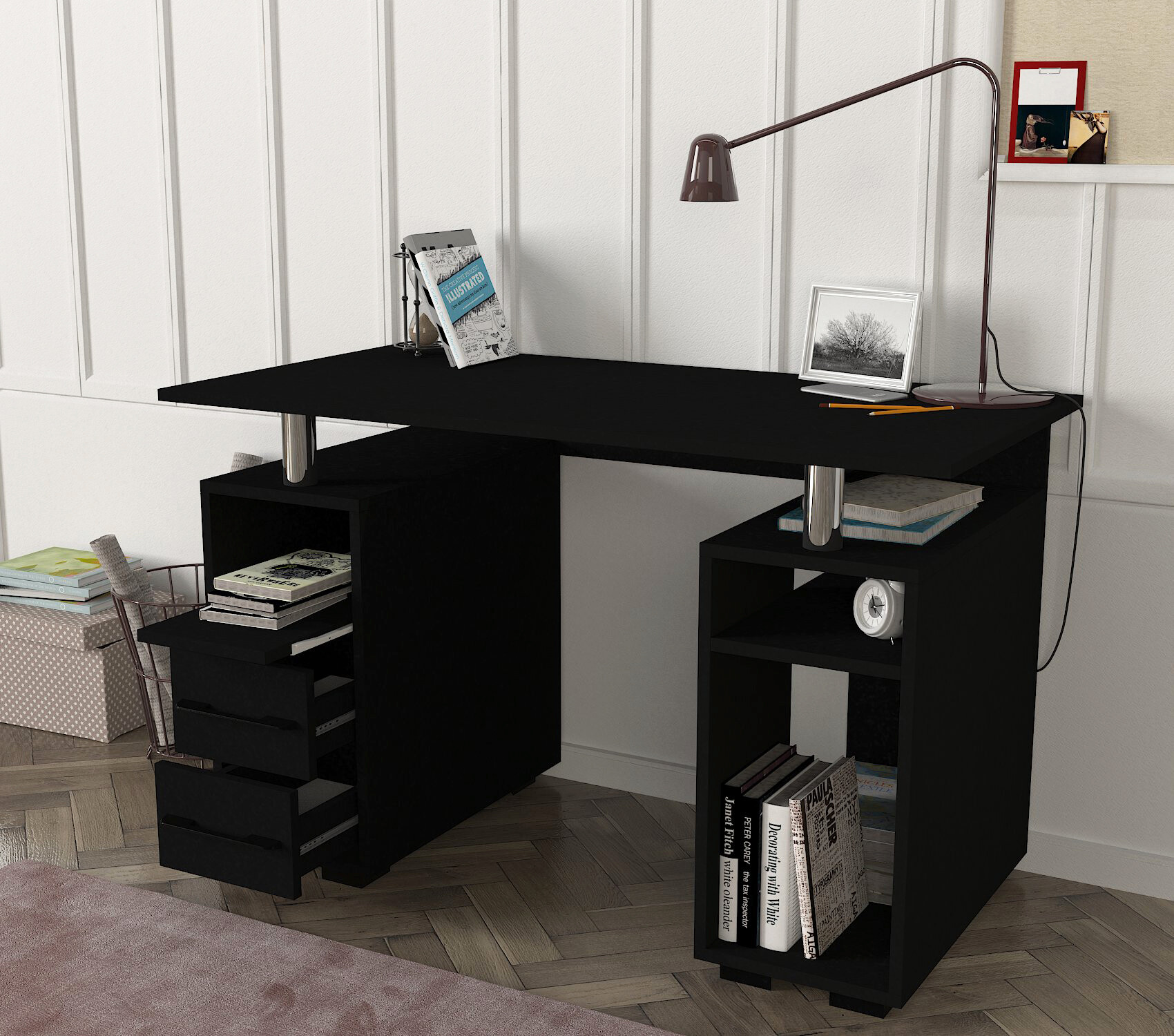 Schreibtisch Bello schwarz B/H/T: ca. 120x74x60 cm