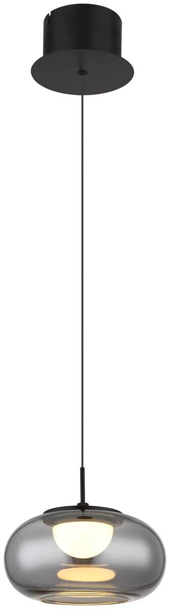 GLOBO LED-Pendelleuchte schwarz mattschwarz Rauch Glas Metall H/D: ca. 150x20 cm 1.0 Brennstellen