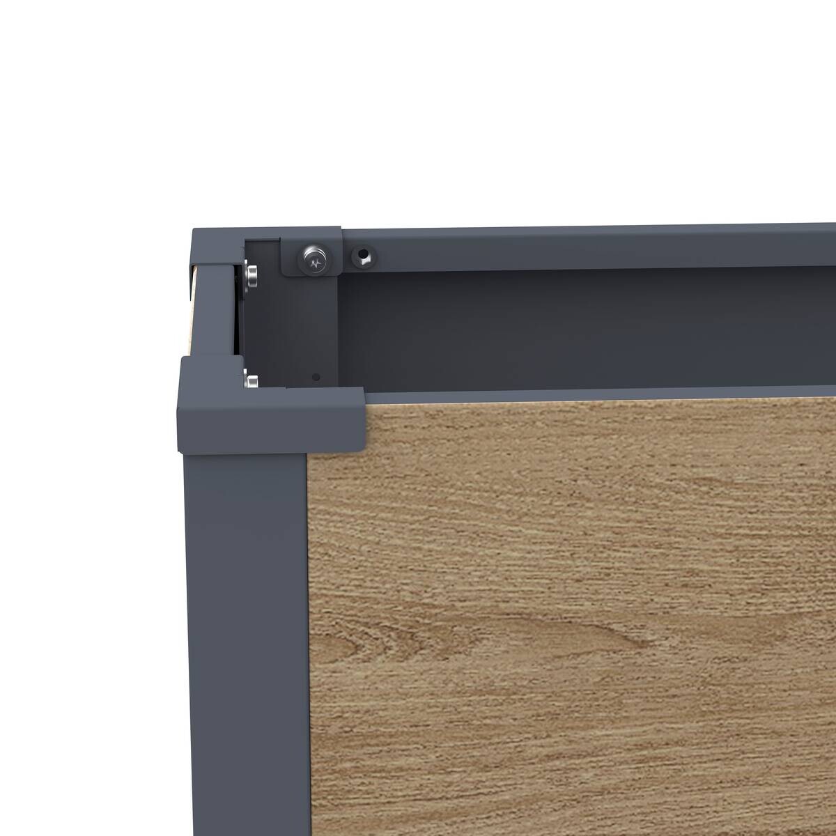 Westmann Pflanzkasten Talus Holzoptik Metall B/H/L: ca. 100x27x25 cm