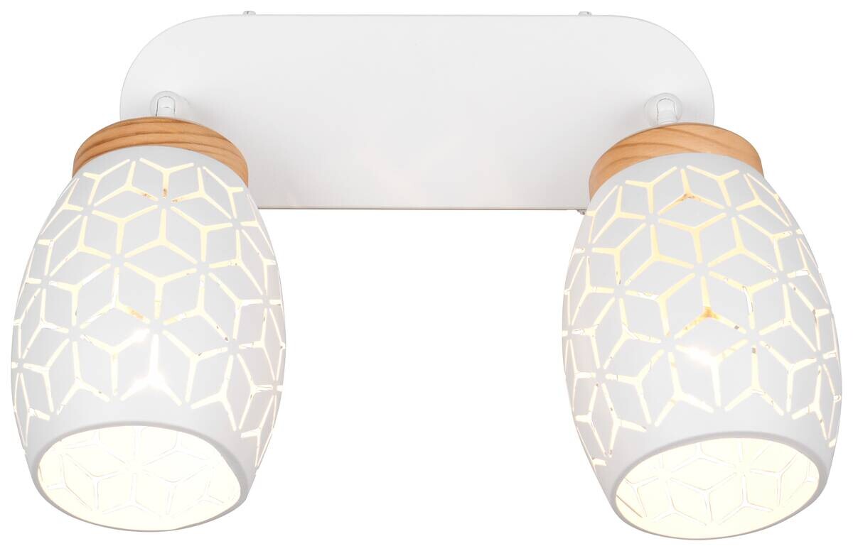 Reality Leuchten Spots Bidar weiß Metall B/H/L: ca. 28x27x12 cm E14 2 Brennstellen