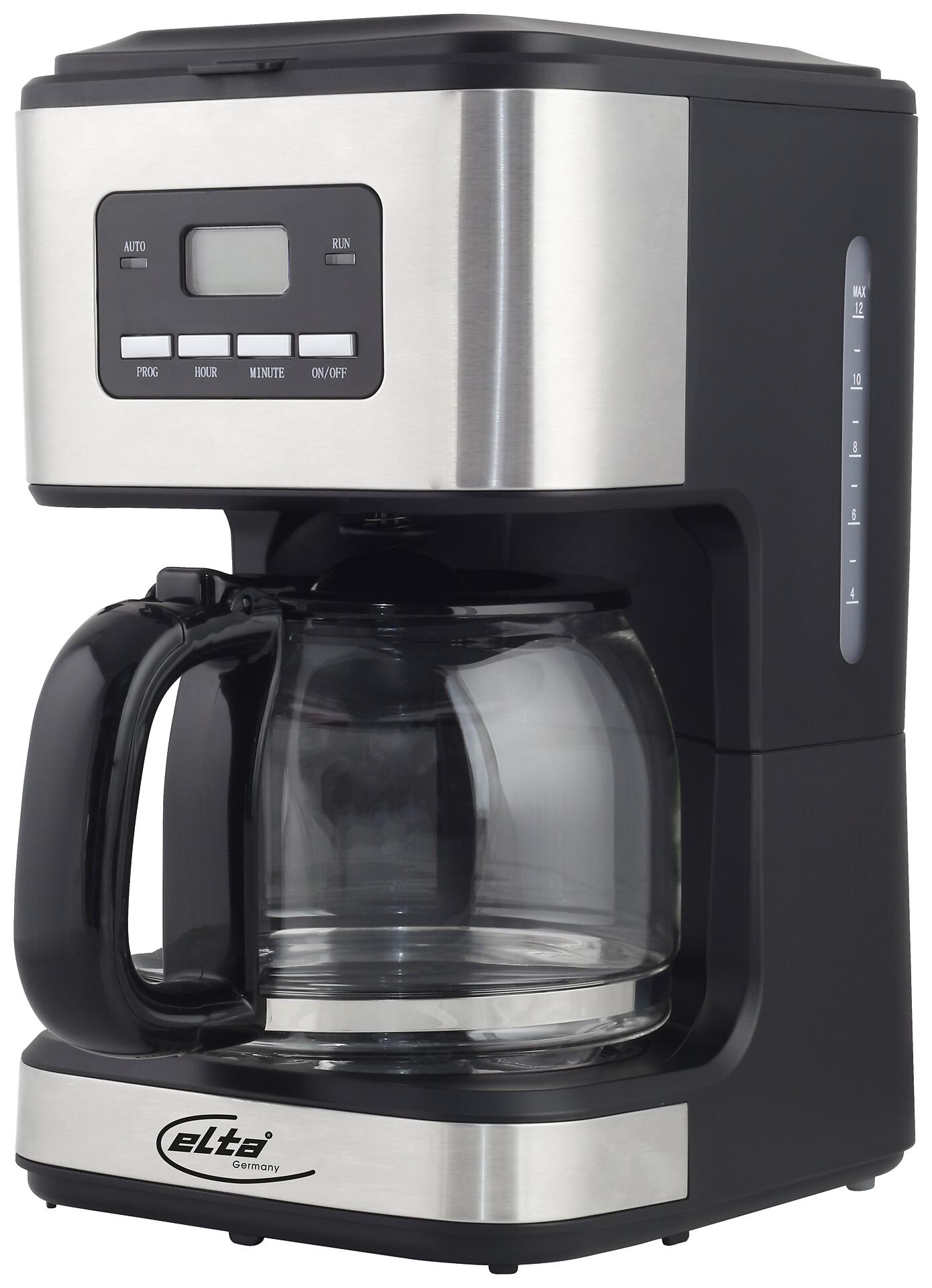 Elta Kaffeeautomat KM-900.15TS silber schwarz Metall Glas Kunststoff B/H/L: ca. 27x19x33 cm