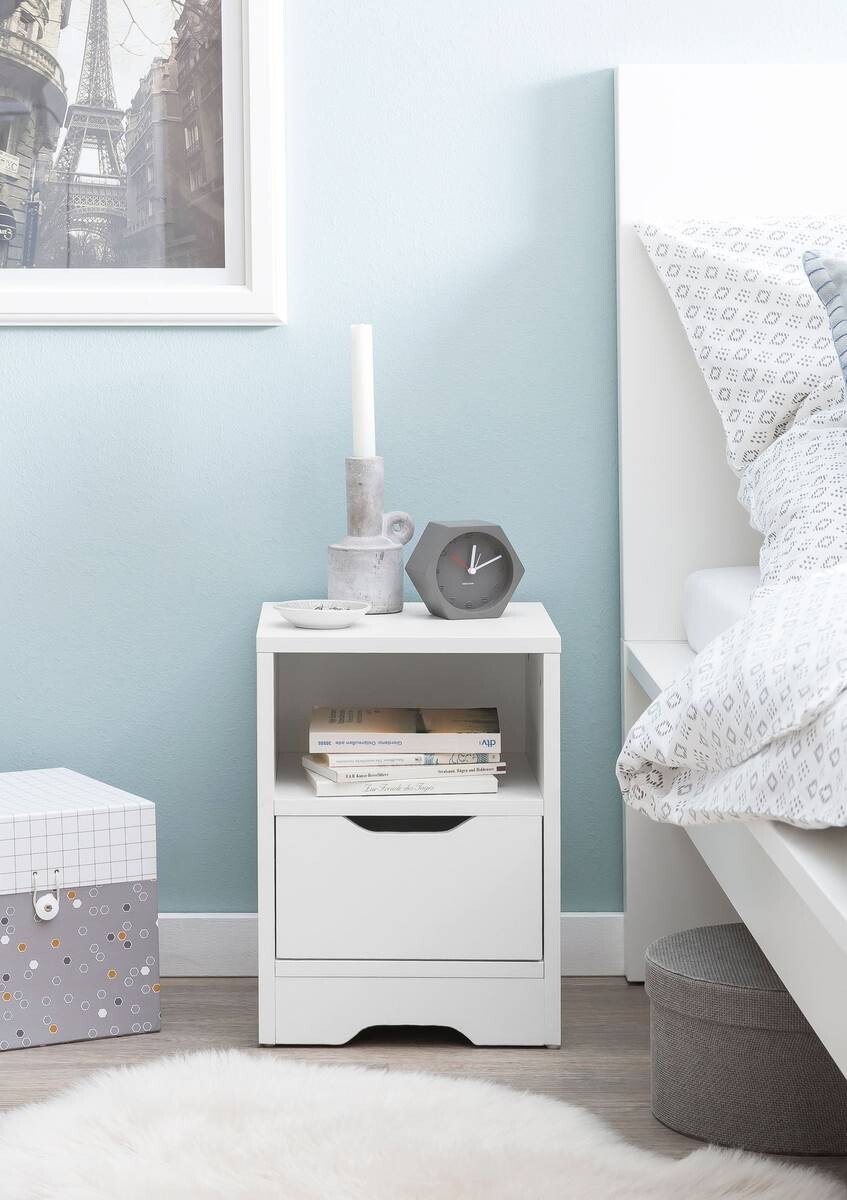 Nachtkonsole weiß B/H/T: ca. 31x43x31 cm