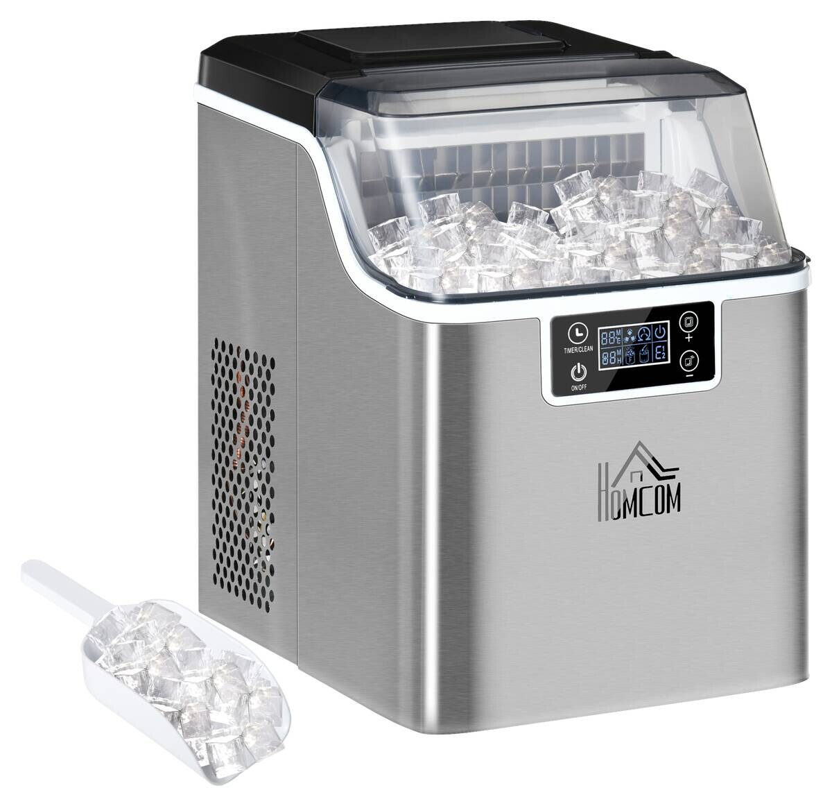 HOMCOM Küchengerät silber Polypropylen Kunststoff Edelstahl B/H/L: ca. 36x25,2x37,1 cm