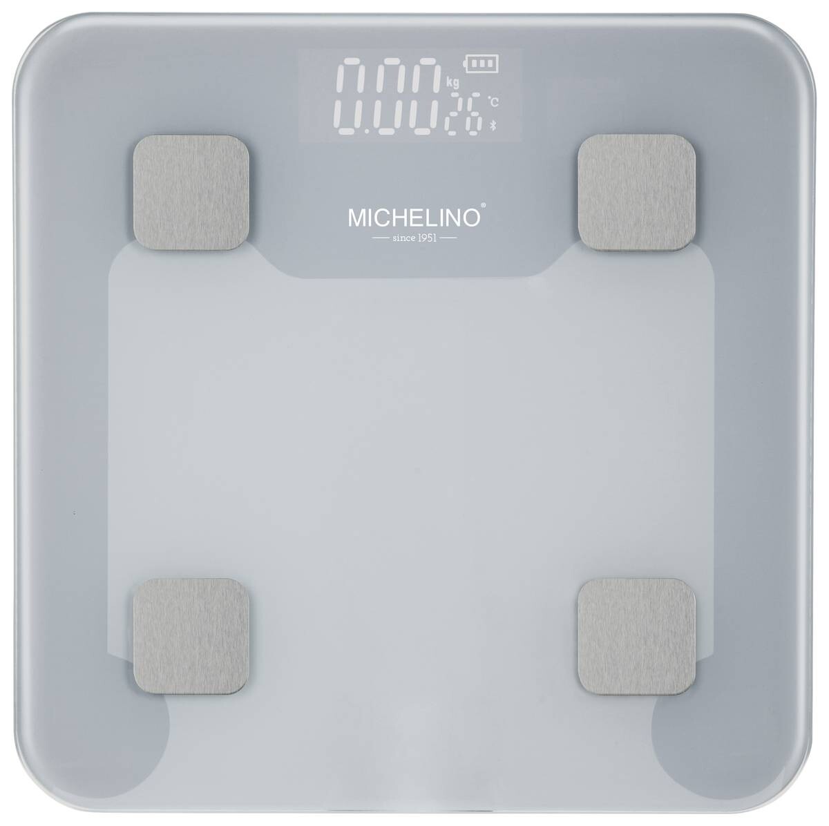 MICHELINO Personenwaage grau Glas B/L: ca. 30x30 cm