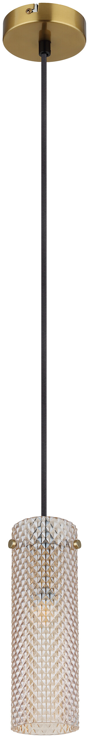 GLOBO Pendelleuchte amber gold Metall Glas H/D: ca. 120x10 cm E14 1 Brennstellen