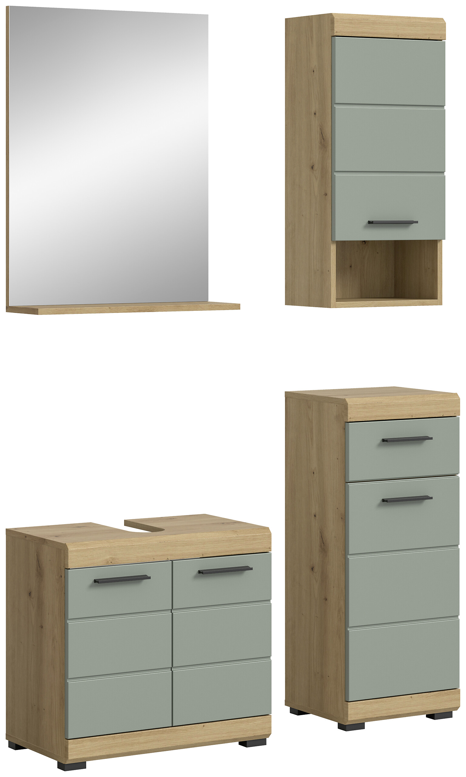 Badezimmer-Set Scout Eiche Artisan Nachbildung salbei Nachbildung B/H/T: ca. 112x191x34 cm